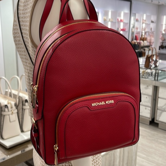 Michael Kors Jaycee Medium Pebbled Leather Backpack
Bright Red NWT - Picture 15 of 16
